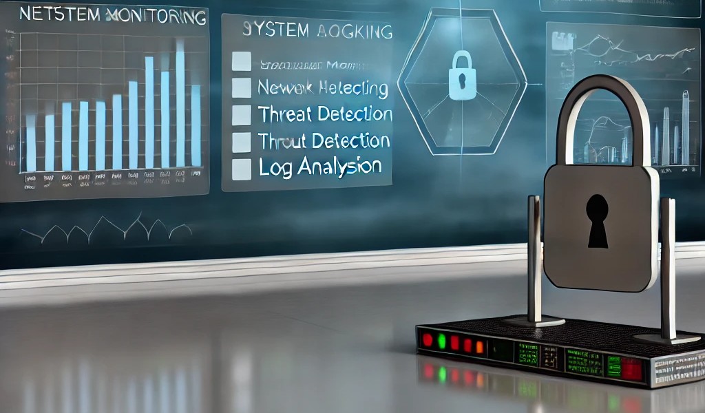 Ai Generated Image of system monitoring and logging with real-time analytics and security alerts.